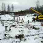 Фундамент на забивных ж/б сваях для дома из бревна в деревне Аньялово, Всеволожский район Ленинградской области от компании 35FS