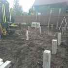 Фундамент на забивных ж/б сваях для бани из бруса в деревне Белая, СНТ " Машиностроитель" Московской области от компании 35FS