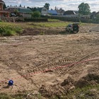 Фундамент на забивных ж/б сваях с бетонным ростверком для дома из газобетона с облицовкой в селе Доброе Липецкой области от компании 35FS