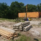 Фундамент на забивных ж/б сваях с бетонным ростверком для дома из газобетона с облицовкой в селе Доброе Липецкой области от компании 35FS