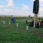 Фундамент на забивных ж/б сваях с бетонным ростверком для дома из газобетона в деревне Частая Дубрава Липецкой области от компании 35FS