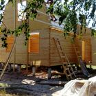 Фундамент на забивных ж/б сваях для дома из бруса в селе Кривец Липецкой области от компании 35FS