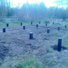 Фундамент на ж/б сваях для дома с верандой в Карелии от компании 35FS