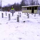 Фундамент на забивных ж/б сваях для дома в СНТ Полиграфист Ленинградской области от компании 35FS