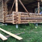 Фундамент на забивных ж/б сваях для бани из бревна в Череповецком районе от компании 35FS