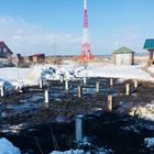 Фундамент на забивных ж/б сваях для бани из профилированного бруса в Новосибирской области от компании 35FS