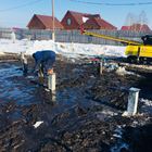 Фундамент на забивных ж/б сваях для бани из профилированного бруса в Новосибирской области от компании 35FS