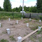 Фундамент на забивных ж/б сваях для бани из бруса с террасой в поселке Родионово Томской области от компании 35FS