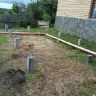 Фундамент на забивных ж/б сваях для бани из бруса в поселке Красное-на-Волге Костромской области от компании 35FS