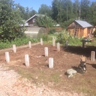 Фундамент на забивных ж/б сваях с обвязкой брусом для каркасного садового дома в СНТ Заря, Ижевск от компании 35FS