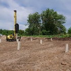 Фундамент на забивных ж/б сваях с бетонным ростверком для дома из газобетона с облицовкой в селе Карамышево Липецкой области от компании 35FS