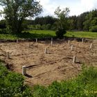 Фундамент на забивных ж/б сваях с бетонным ростверком для дома из газобетона с облицовкой в селе Карамышево Липецкой области от компании 35FS