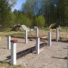 Фундамент на забивных ж/б сваях для бани из бруса в поселке Глубокое (озеро Утиное), Выборгский р-он Ленинградской области от компании 35FS