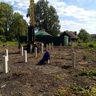 Фундамент на забивных ж/б сваях для дома из бруса в селе Дубовое, город Чаплыгин Липецкой области от компании 35FS