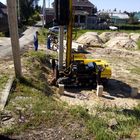 Фундамент на забивных ж/б сваях с бетонным ростверком для дома из газобетона с облицовкой в селе Доброе Липецкой области от компании 35FS