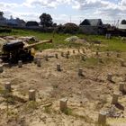 Фундамент на забивных ж/б сваях с бетонным ростверком для дома из газобетона с облицовкой в селе Доброе Липецкой области от компании 35FS