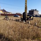 Фундамент на забивных ж/б сваях с бетонным ростверком для дома из газобетона с облицовкой в селе Новая Дубрава Липецкой области от компании 35FS