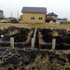 Фундамент на забивных ж/б сваях с бетонным ростверком для дома из газобетона с облицовкой в селе Новая Дубрава Липецкой области от компании 35FS