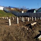 Фундамент на забивных ж/б сваях с бетонным ростверком для двухэтажного дома из газобетона в селе Крутогорье, Липецк от компании 35FS