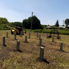 Фундамент на забивных ж/б сваях для дома из бруса 200х200, с мансардой в селе Дубовое, город Чаплыгин