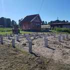 Фундамент на забивных ж/б сваях для дома из бруса с террасой в селе Зоркальцево Томской области от компании 35FS