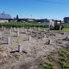 Фундамент на забивных ж/б сваях для дома из бруса с террасой в селе Зоркальцево Томской области от компании 35FS