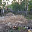 Фундамент на забивных ж/б сваях для гаража из бруса в селе Кафтанчиково Томской области от компании 35FS