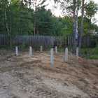 Фундамент на забивных ж/б сваях для гаража из бруса в селе Кафтанчиково Томской области от компании 35FS