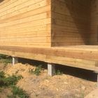 Фундамент на забивных ж/б сваях для бани из бруса с террасой в поселке Родионово Томской области от компании 35FS