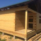 Фундамент на забивных ж/б сваях для бани из бруса с террасой в поселке Родионово Томской области от компании 35FS