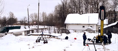 Забивка ж/б свай